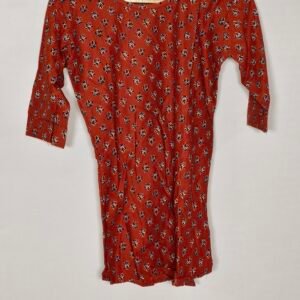 Floral cotton Kurti bric red