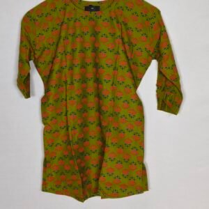 Floral cotton Kurti olive green