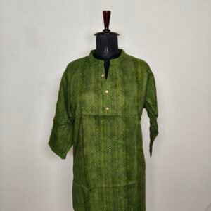 Dark green stripped short Kurti