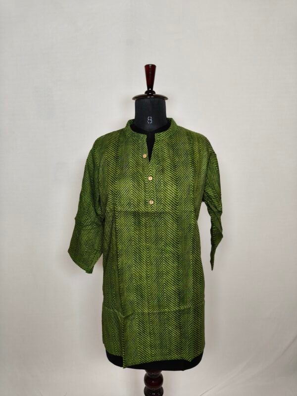 Dark green stripped short Kurti