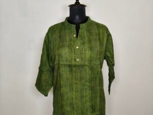 Dark green stripped short Kurti