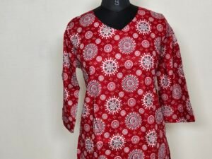 Bright red short kurti