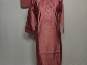 Copper coloured embrodiered yoke churidar set