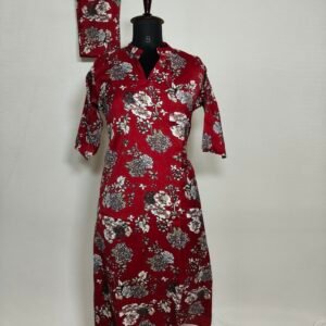 Bric red floral desigend coord set