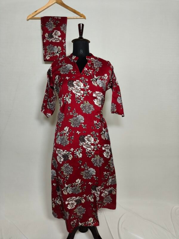 Bric red floral desigend coord set