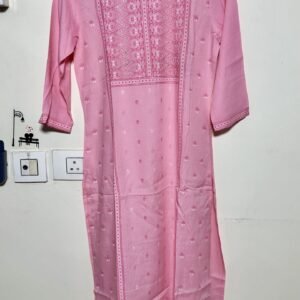 Digital printed baby pink kurthi