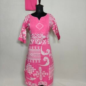 Rose and white coloured printed coored set