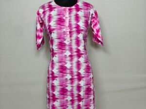 Pink liquid print kurti