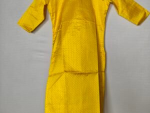 Golden Yellow and red lined kurti