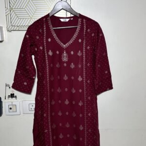 Maroon digital printed kurthi