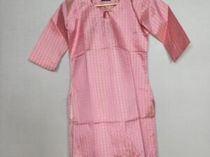 Rose with teal dotted lined kurti