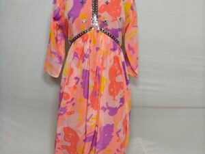 Orange flared alia cut kurti