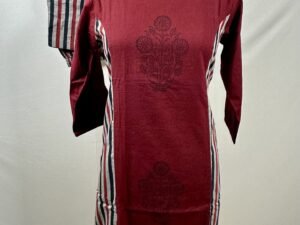 Maroon coord set with black floral design