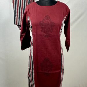 Maroon coord set with black floral design
