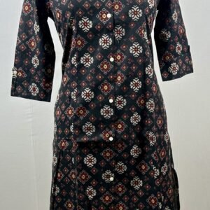 Black foral long kurthi