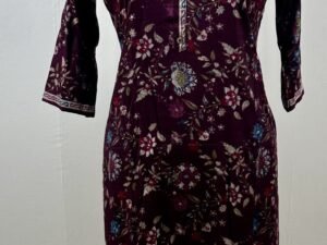 Floral pattern in shades grape wine coord set