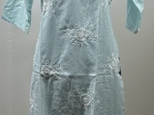 Hakoba designed sky blue cotton kurthi