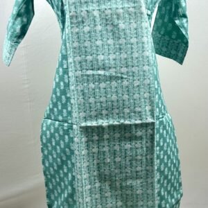 Straight cut kurthi sky blue with v-neckline 3/4th kurthi_aurafablifestlye