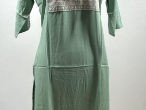 Long kurthi with intricate embroidery pattern