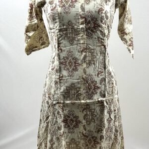 Paisley pattern on biege straight long kurthi