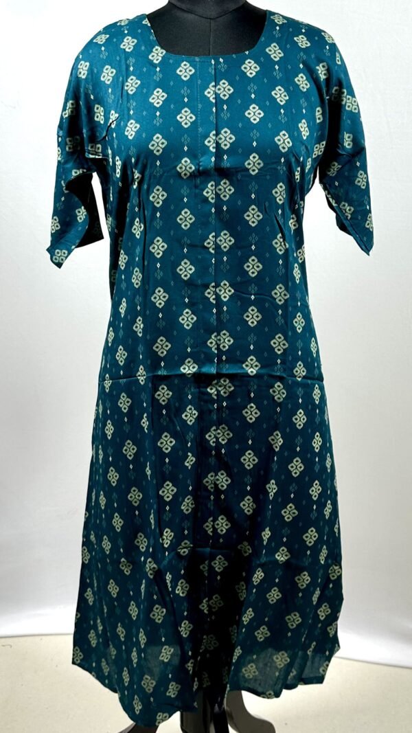 Dark teal long kurthi