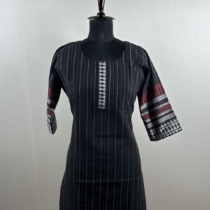 Black with white line stripped cotton kurthi