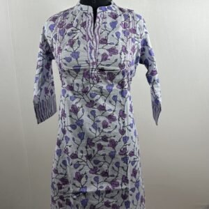 Light violet floral design kurthi