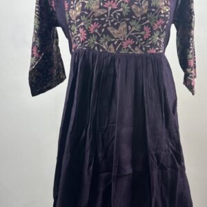 Grape wine flor deisgned yoke anarkali model