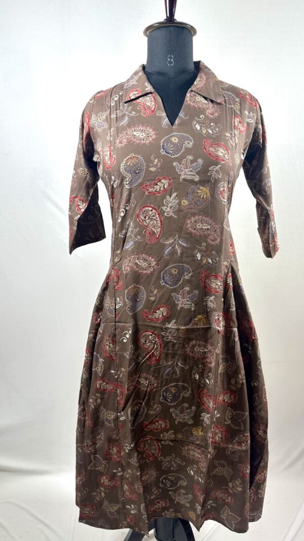 Light brown collared kurthi