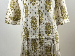Biege coloured with lemon yelo floral pattern cotton kurthi