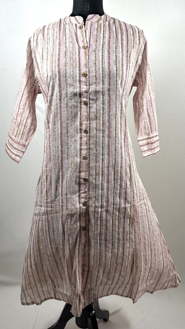Rose stripped cotton kurthi