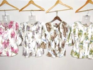 powdered printed western tops