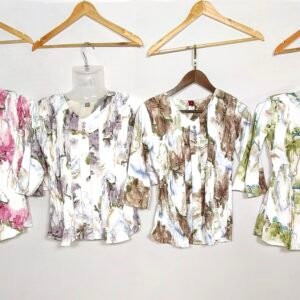 powdered printed western tops