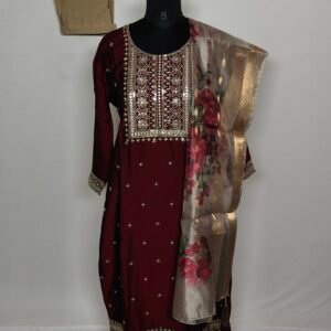 Deep maroon traditional indian churidar