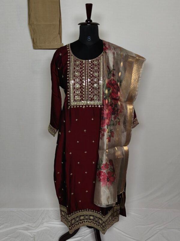 Deep maroon traditional indian churidar