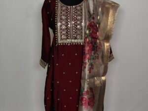 Deep maroon traditional indian churidar