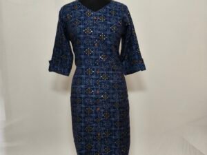 Navy blue with patterned design